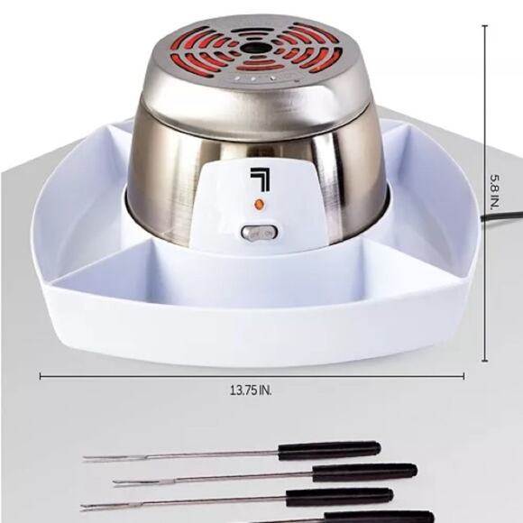 NEW SHARPER IMAGE White Silver Stainless Steel Electric Smores Maker Fondue Fork - Picture 4 of 9